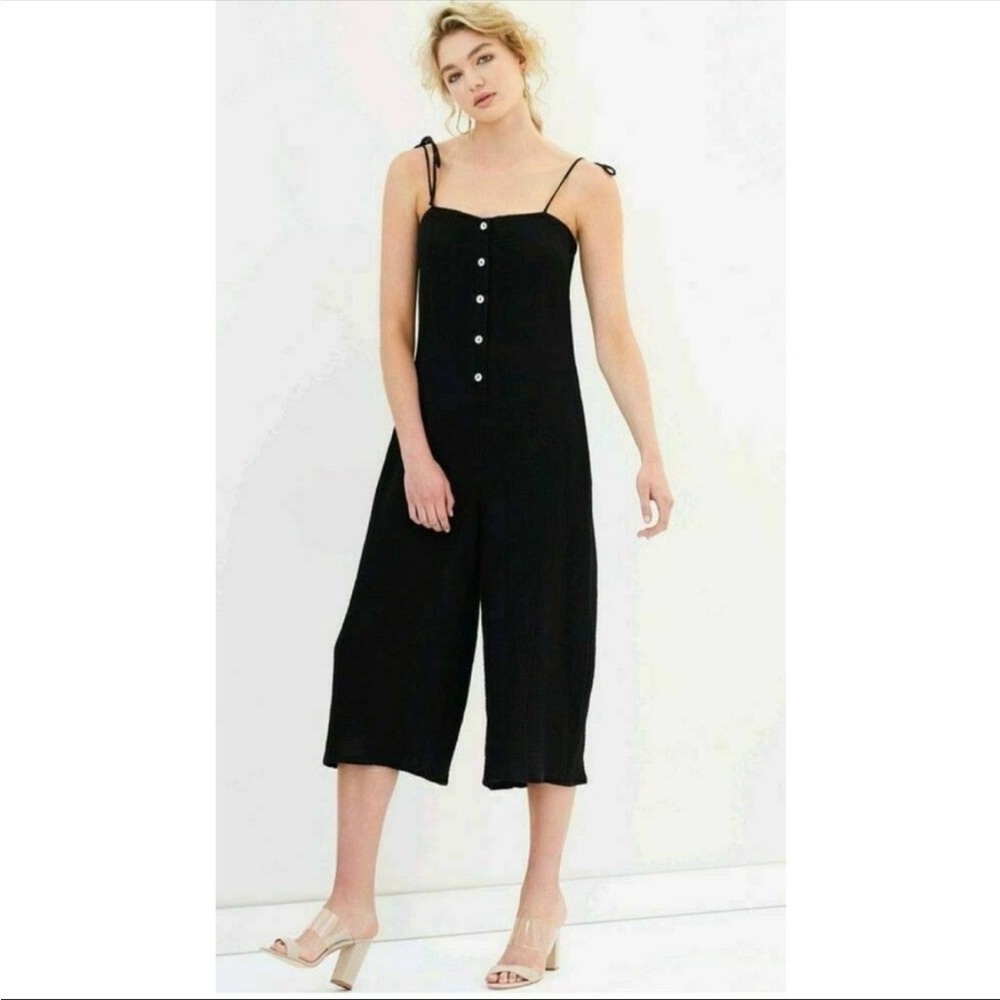 Bec & Bridge Black Gauzy Jumpsuit Tie Strap Size 4